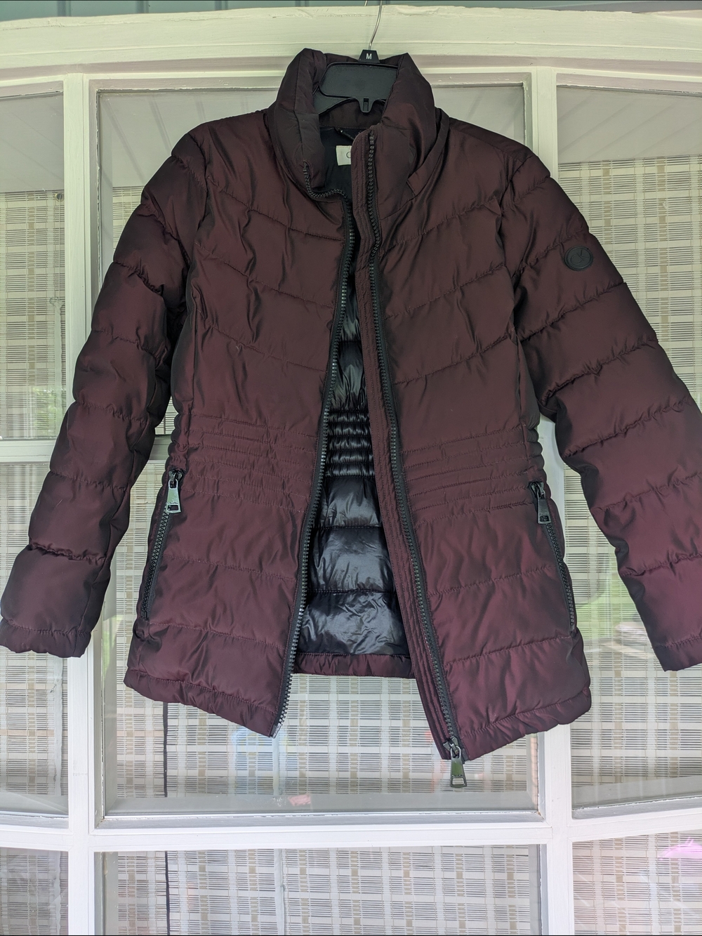 Calvin Klein Quilted Puffer Jacket in Deep Plum